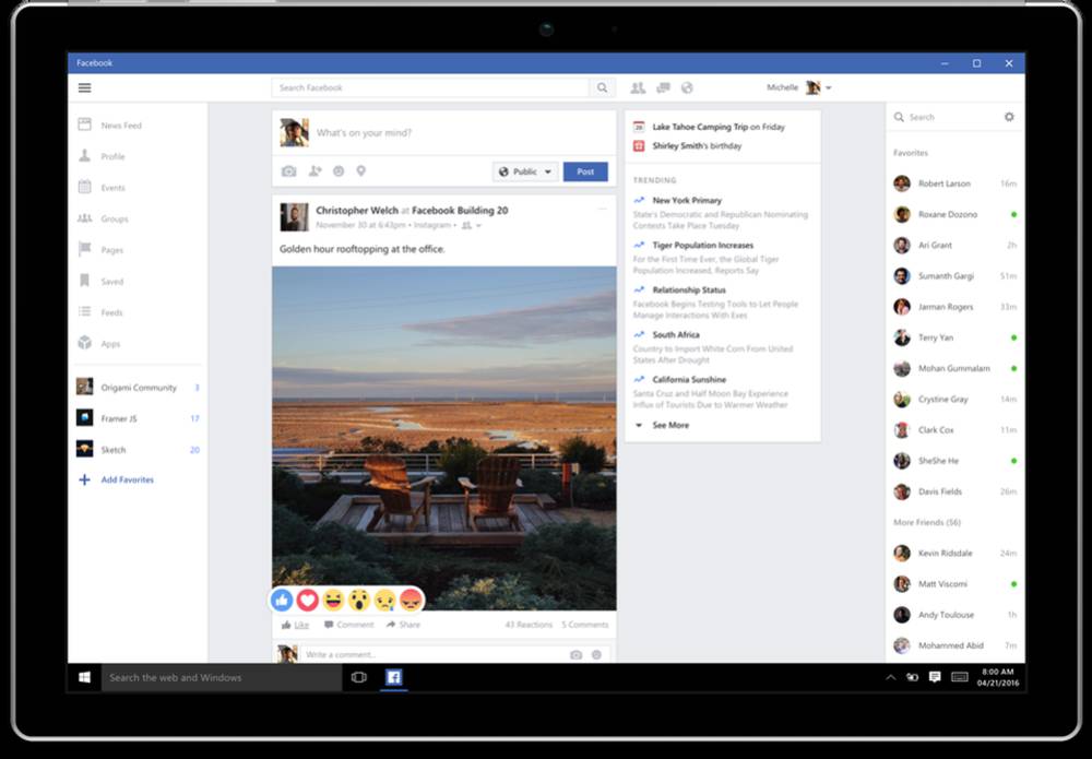Lanzan las apps de Facebook, Instagram y Messenger para Windows 10