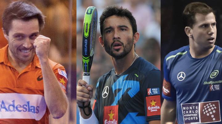 Fernando Belasteguín, Paquito Navarro y Sanyo Gutiérrez, de izquierda a derecha.