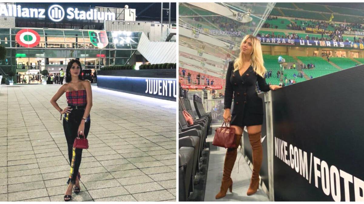 Georgina Rodríguez y Wanda Nara, dos bellezas en la liga italiana.