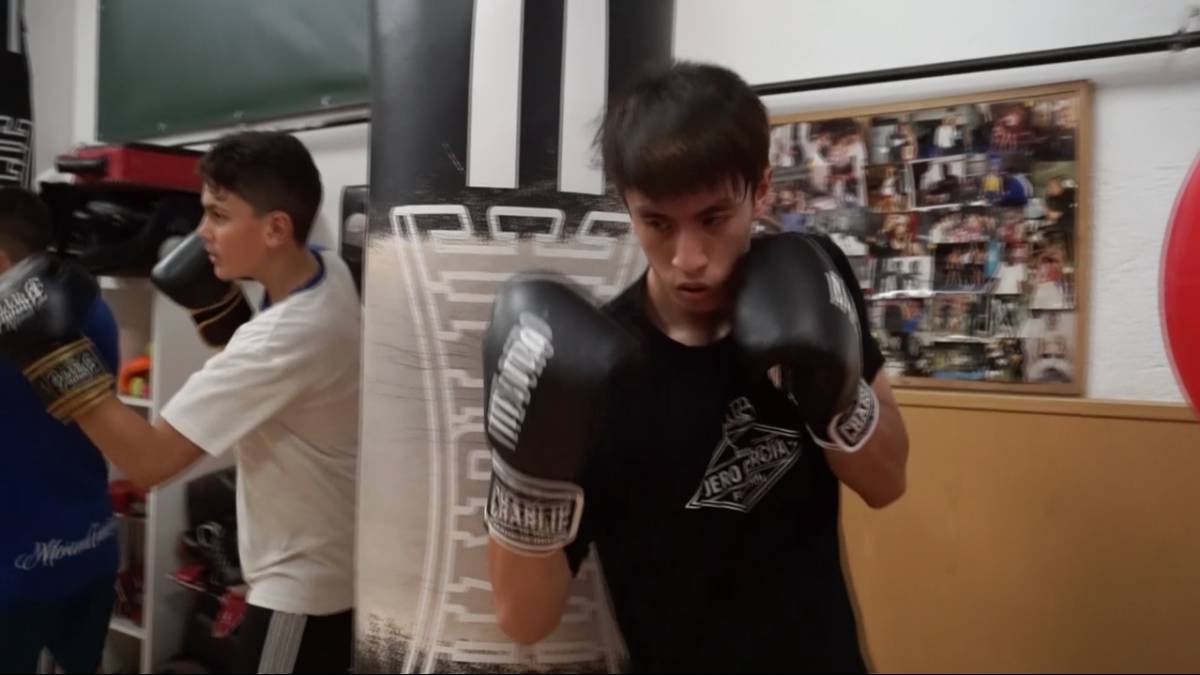 Trabajo de manoplas en el boxeo