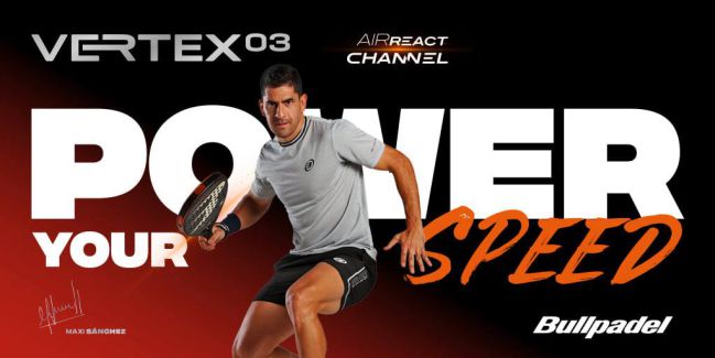 Maxi Sánchez con la nueva Bullpadel Vertex 03 2021.