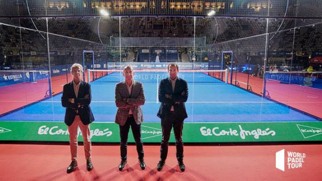 Morcillo, Hernando y Carraro, de izquierda a derecha, en el Barcelona Master de World Padel Tour.