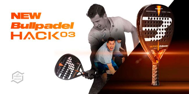 La pala de pádel Bullpadel Hack 03 2022 de Paquito Navarro.