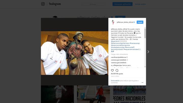 Farfán apoya a Guerrero con un emotivo mensaje en Instagram