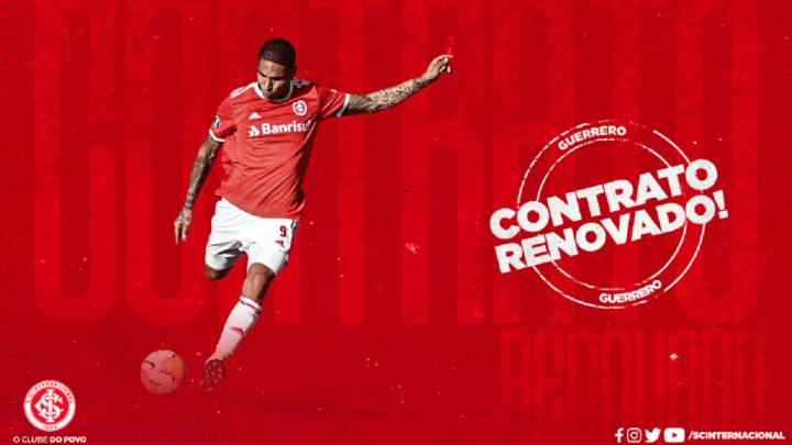 El delantero peruano extendió su contrato con el equipo de Porto Alegre hasta el 31 de diciembre de 2021. Se cierran así los rumores de salida.
