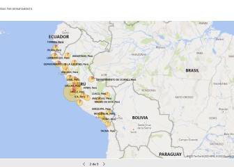 Mapa de casos por coronavirus por departamento en Perú: hoy, 24 de mayo