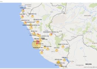 Mapa de casos por coronavirus por departamento en Perú: hoy, 12 de junio