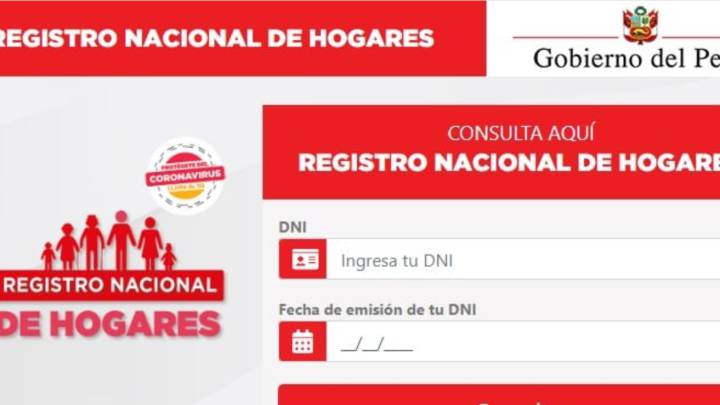 Bono Familiar Universal: link para la inscripción en el Registro Familiar de Hogares