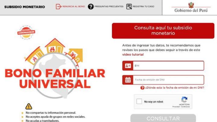 Bono Familiar Universal y 600 soles: link y cómo ver con DNI quién puede cobrarlo hoy, 28 de febrero