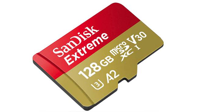 Tarjeta de memoria MicroSDXC SanDisk de 128 Gigas