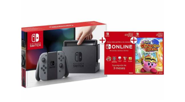 Consola Nintendo Switch + suscripción 90 días + código gratuito Super Kirby