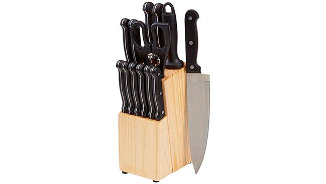 Juego de cuchillos de cocina con soporte AmazonBasics