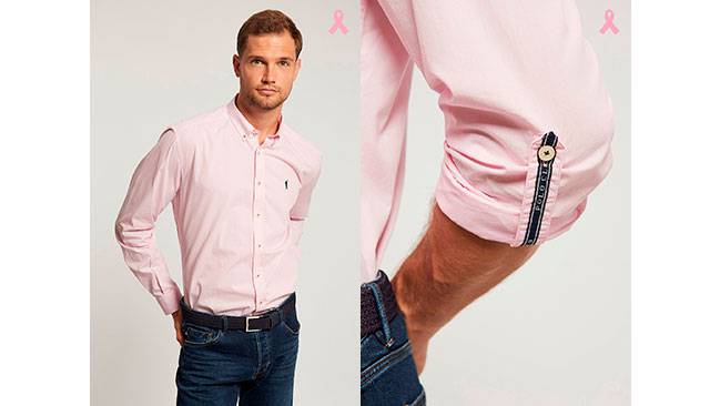 Camisa rosa de popelín custom fit