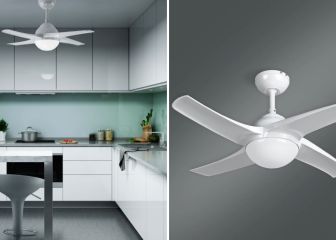 Este ventilador de techo con luz de Leroy Merlin tiene tres velocidades y mando a distancia