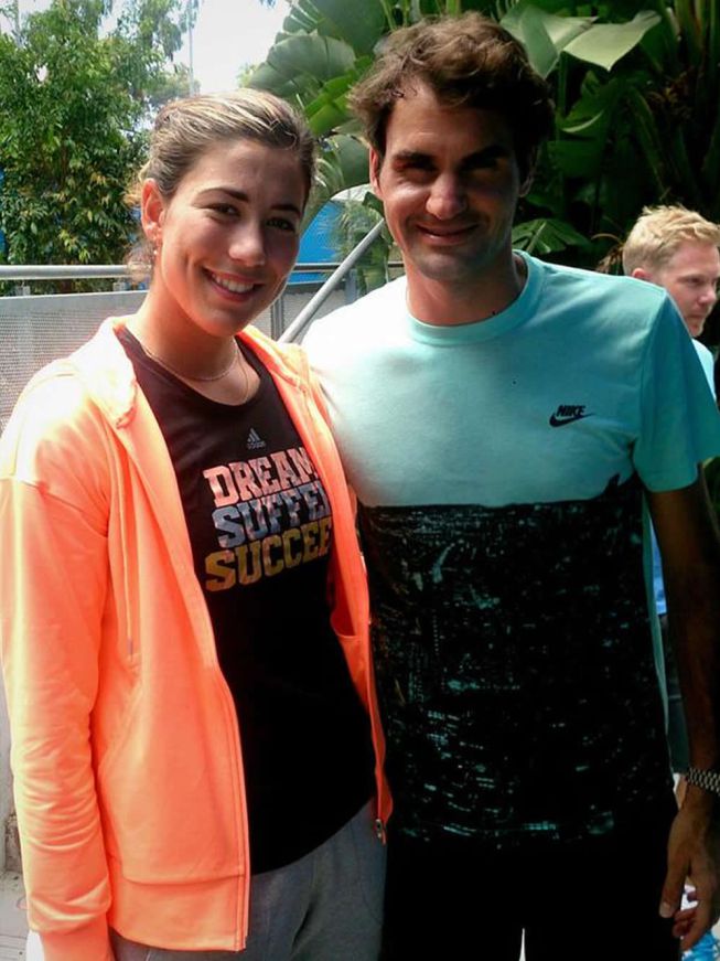 Garbiñe Muguruza se encontró con Roger Federer en el zoo