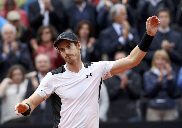 Andy Murray tras ganar a Djokovic en el Masters 1000 de Roma 2016