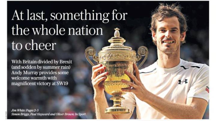 Murray es el foco de la prensa británica luego de Wimbledon