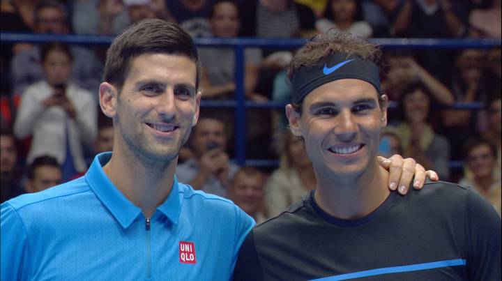 Djokovic y Nadal se exhiben en Milán en un partido benéfico