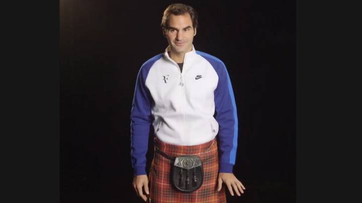 Federer, ¡con falda escocesa por una buena causa!