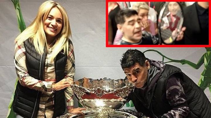 Maradona besa la ensaldera y Del Potro le regala su raqueta