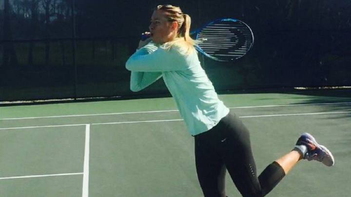 La tenista rusa Maria Sharapova, durante un entrenamiento.