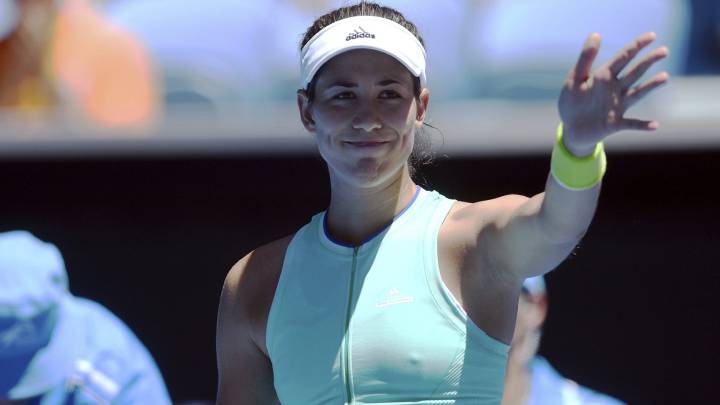 Garbine Muguruza celebra su victoria ante Marina Erakovic en primera ronda del Australia Open.