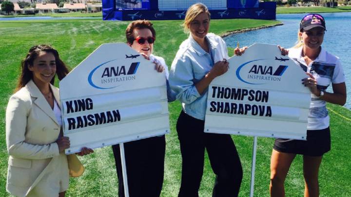 Maria Sharapova posa junto a Aly Raisman, Billie Jean King y Lexi Thompson en las ponencias ANA Inspiration.