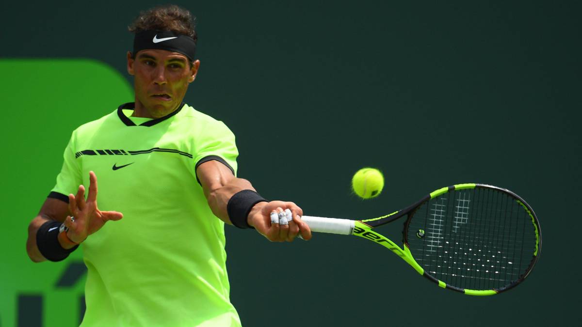 Rafael Nadal durante el Open de Miami.