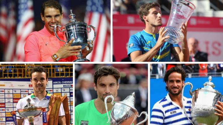 Rafa Nadal, Pablo Carreño, Roberto Bautista, David Ferrer y Feliciano López.