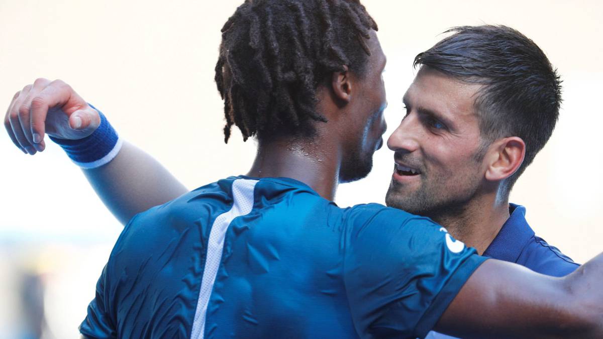 Gael Monfils y Novak Djokovic.