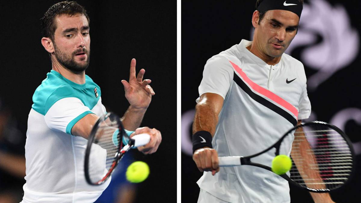 Marin Cilic y Roger Federer.
