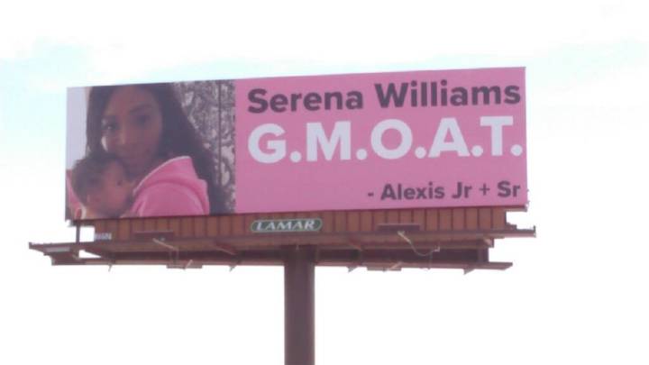 Alexis Ohanian compró varios carteles para poner la imagen de Serena Williams y su hija para animar a su mujer de cara a su regreso al circuito WTA en Indian Wells.