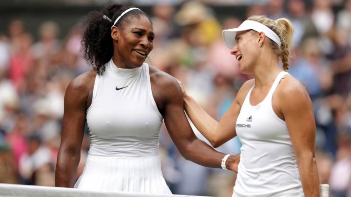 Serena Williams y Angelique Kerber, en la final de Wimbledon 2016.