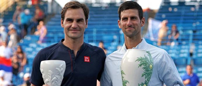 Roger Federer y Novak Djokovic.