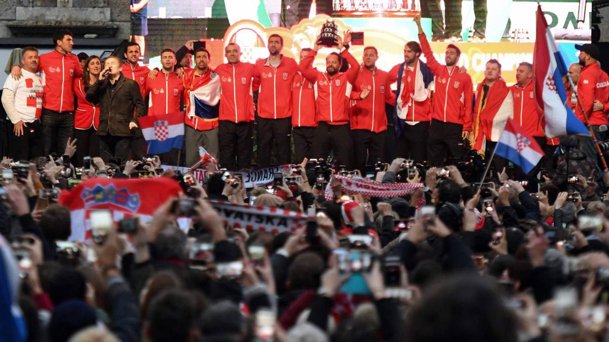 El equipo de Copa Davis de Croacia homenajeado en Zagreb