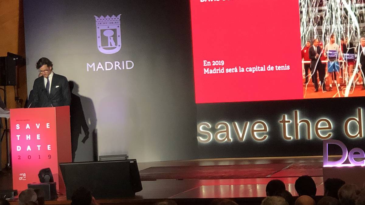 Feliciano López interviene durante el evento Save The Date, que promociona la oferta cultural y de ocio de la ciudad de Madrid.