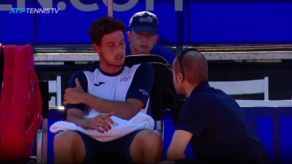 Pablo Carreño, lesionado en Córdoba (Argentina).