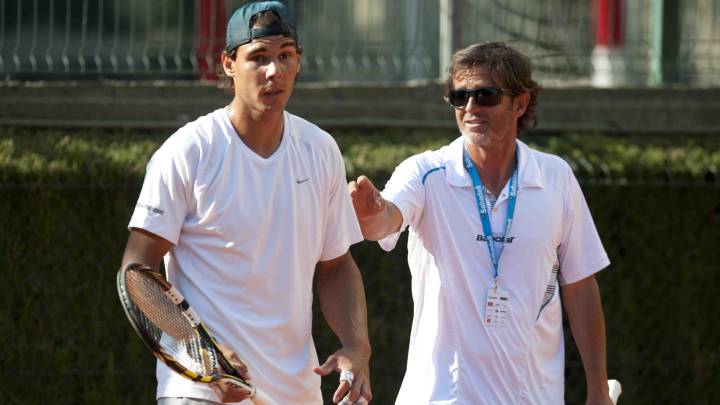 Francis Roig, junto a Rafa Nadal durante un entrenamiento en una imagen de archivo.