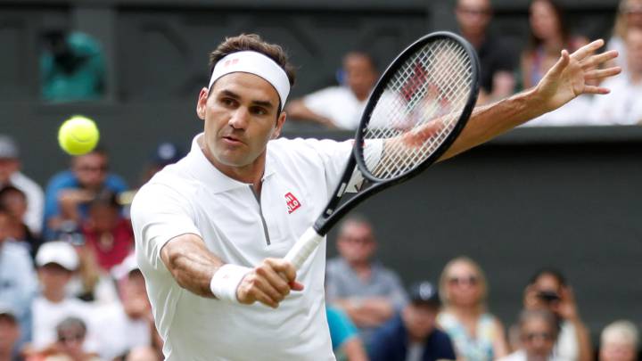 Roger Federer, durante un partido de Wimbledon.
