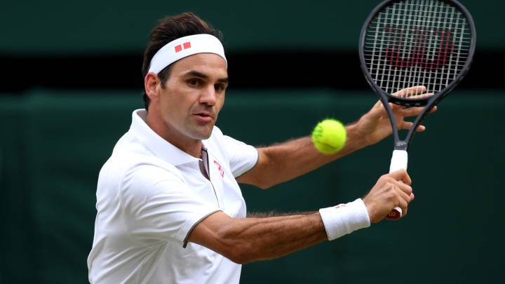 Roger Federer, durante la final de Wimbledon 2019.