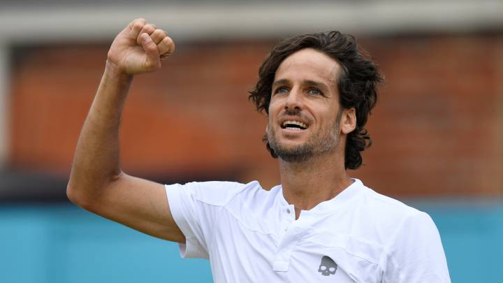 Feliciano López celebra la victoria.