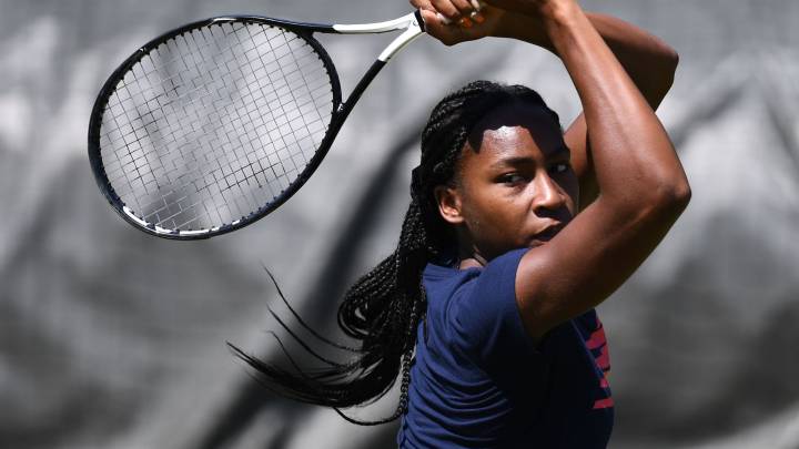Coco Gauff durante un entrenamiento en Wimbledon.