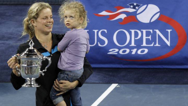 Kim Clijsters posa con su hija Jada tras proclamarse campeona del US Open 2010.