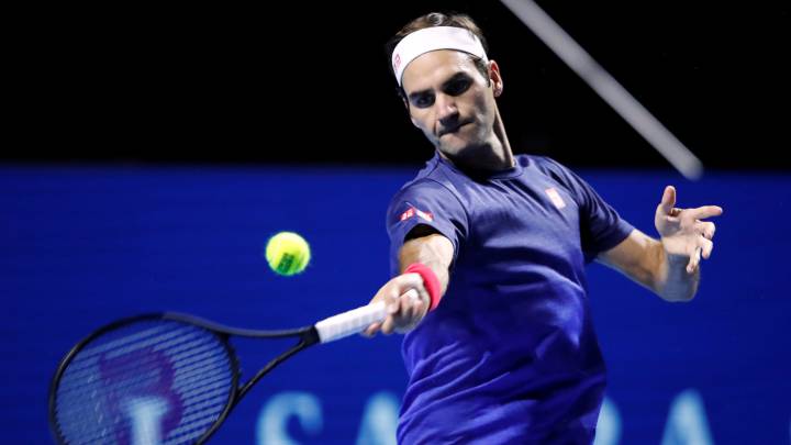 Roger Federer en un entrenamiento de este viernes en Basilea