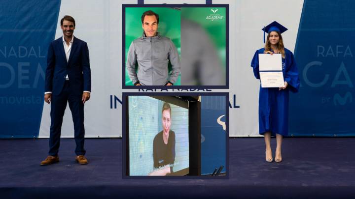 Federer y Sharapova felicitan a los graduados de Nadal