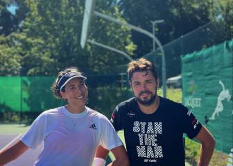 Muguruza y Wawrinka entrenan juntos antes de la vuelta del tenis