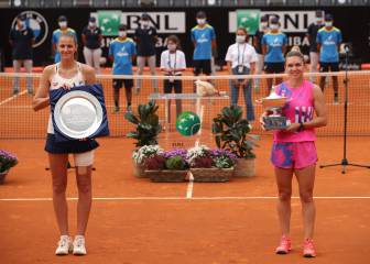 Halep, campeona en Roma por retirada de Pliskova