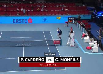 Carreño avanza ante un Monfils que se retiró por lesión