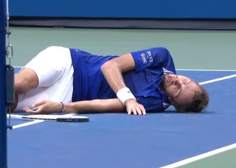 La curiosa celebración de Medvedev tras ganarle a Novak