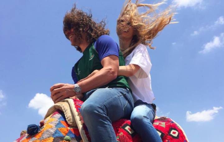 Carles Puyol y Vanessa Lorenzo se divierten en Egipto
